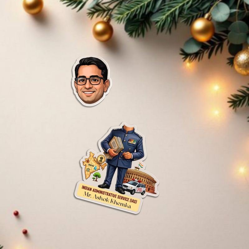 Personalized Indian Administrative Service (IAS) Caricature for Office & Home Decor Gift for IAS Officers & Aspirants Professional Gift for Civil Servants Battery Powered Shaking Head